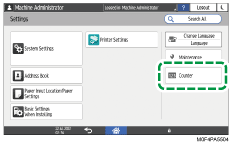 Operation panel screen illustration