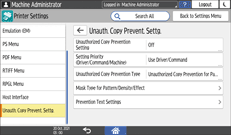 Operation panel screen illustration
