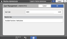 Operation panel screen illustration