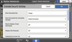 Operation panel screen illustration