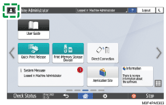 Operation panel screen illustration