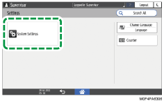 Operation panel screen illustration
