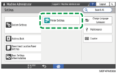 Operation panel screen illustration