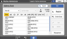 Operation panel screen illustration
