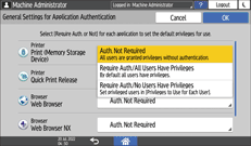 Operation panel screen illustration