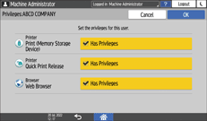 Operation panel screen illustration