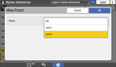 Operation panel screen illustration