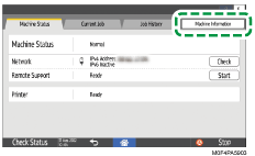 Operation panel screen illustration