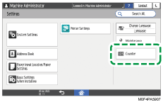 Operation panel screen illustration