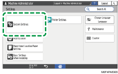 Operation panel screen illustration