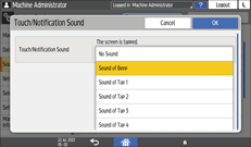 Operation panel screen illustration
