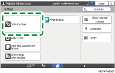 Operation panel screen illustration
