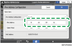 Operation panel screen illustration