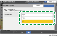 Operation panel screen illustration