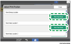 Operation panel screen illustration