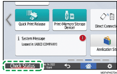Operation panel screen illustration