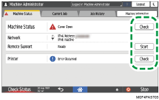 Operation panel screen illustration