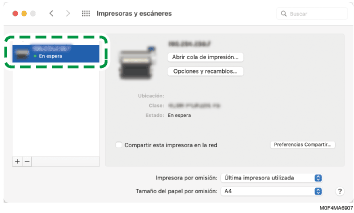 Ilustración de la pantalla del driver