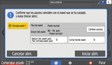 Ilustración de la pantalla del panel de mandos