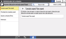 Ilustración de la pantalla del panel de mandos
