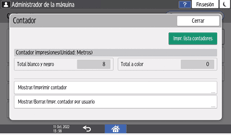 Ilustración de la pantalla del panel de mandos