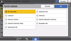 Ilustración de la pantalla del panel de mandos