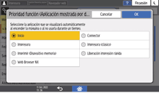 Ilustración de la pantalla del panel de mandos