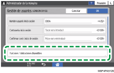 Ilustración de la pantalla del panel de mandos
