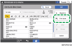 Ilustración de la pantalla del panel de mandos