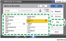 Ilustración de la pantalla del panel de mandos