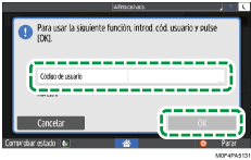 Ilustración de la pantalla del panel de mandos