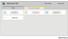 Ilustración de la pantalla del panel de mandos