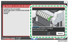 Ilustración de la pantalla del panel de mandos