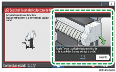 Ilustración de la pantalla del panel de mandos