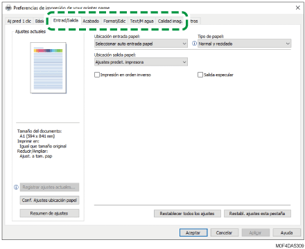 Ilustración de la pantalla del driver
