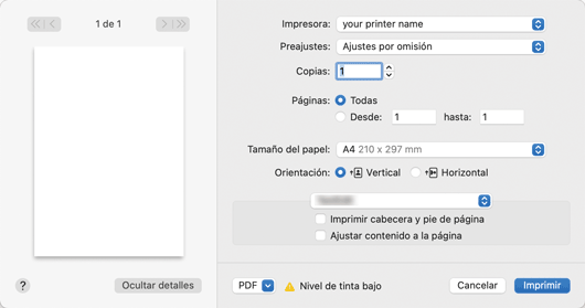 Ilustración de la pantalla del driver