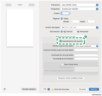 Ilustración de la pantalla del driver