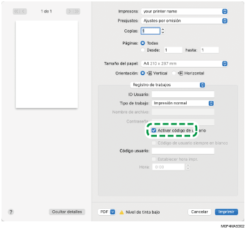 Ilustración de la pantalla del driver