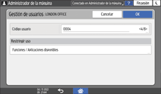 Ilustración de la pantalla del panel de mandos