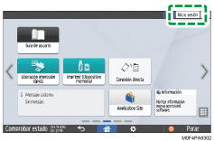 Ilustración de la pantalla del panel de mandos