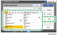Ilustración de la pantalla del panel de mandos