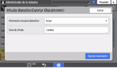 Ilustración de la pantalla del panel de mandos