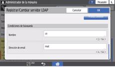 Ilustración de la pantalla del panel de mandos