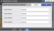Ilustración de la pantalla del panel de mandos