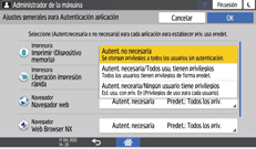 Ilustración de la pantalla del panel de mandos