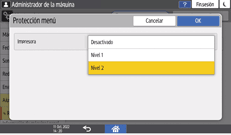 Ilustración de la pantalla del panel de mandos