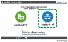 Ilustración de la pantalla del panel de mandos