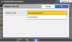 Ilustración de la pantalla del panel de mandos