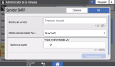Ilustración de la pantalla del panel de mandos