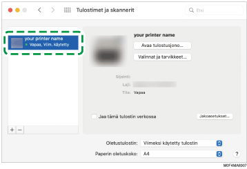 Kuva ohjaimen näytöstä